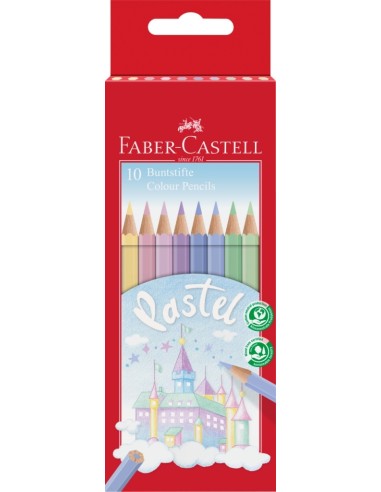 Värvipliiatsid Faber-Castell Pastell 10-värvi