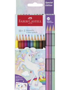 Värvipliiatsid Faber-Castell Unicorn 10+3-värvi
