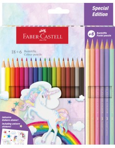 Colour pencil Castle unicorn 18+6