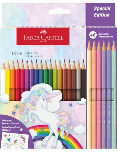Värvipliiatsid Faber-Castell Colour  Unicorn 18+6-värvi