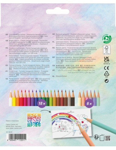 Colour pencil Castle unicorn 18+6