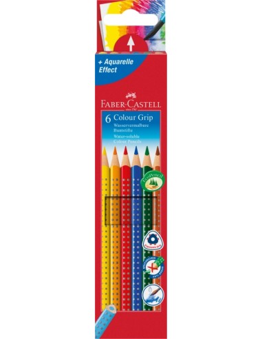 Faber-Castell Colour Grip colour pencil, cardboard wallet of 6