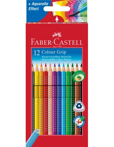 Faber-Castell Colour Grip colour pencil, cardboard wallet of 12