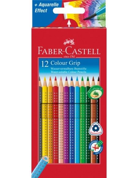 Faber-Castell Colour Grip colour pencil, cardboard wallet of 12