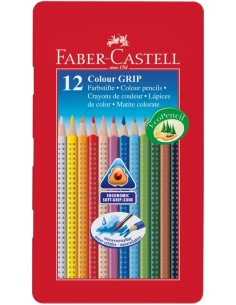 Faber-Castell Colour Grip colour pencil, tin of 12