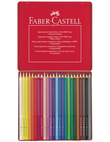 Faber-Castell Colour Grip colour pencil, tin of 24