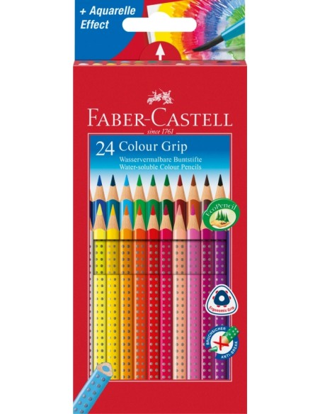 Faber-Castell Colour Grip colour pencil, cardboard wallet of 24