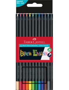 Värvipliiatsid Faber-Castell Black Edition 12-värvi