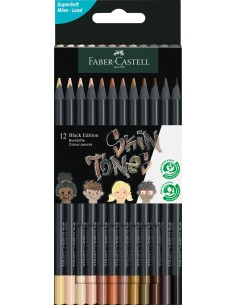 Colour Pencils Black E. skin tones 12x