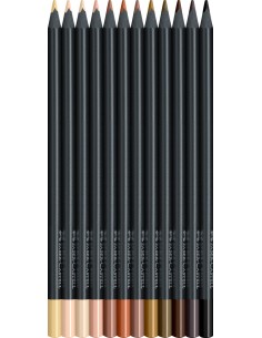 Värvipliiatsid Faber-Castell Black Edition 12-värvi nahavärvid 2