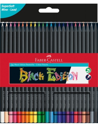 Värvipliiatsid Faber-Castell Black Edition 24-värvi