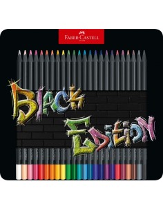 Värvipliiatsid Faber-Castell Black Edition 24-värvi metallkarbis