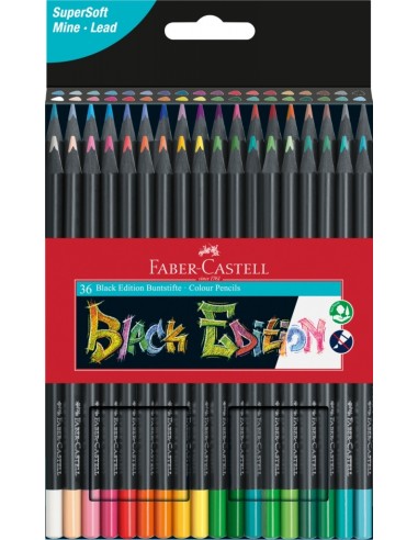 Värvipliiatsid Faber-Castell Black Edition 36-värvi