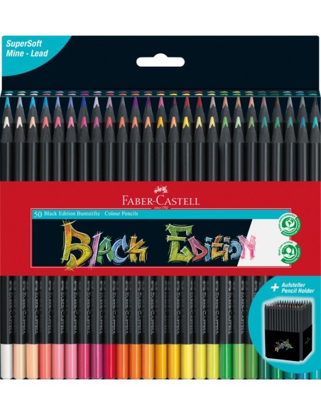 Värvipliiatsid Faber-Castell Black Edition 50-värvi