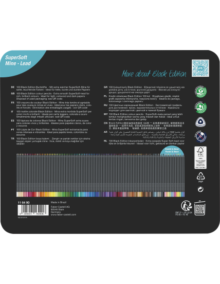 Colour Pencils Black Edition tin 100x