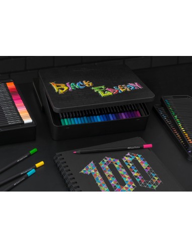 Värvipliiatsid Faber-Castell Black Edition 100-värvi metallkarbis