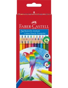 Värvipliiatsid Faber-Castell Papagoi 24-värvi kolmetahulised