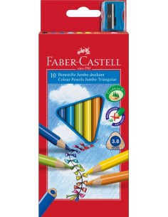 Värvipliiatsid Faber-Castell Junior 10-värvi kolmetahulised