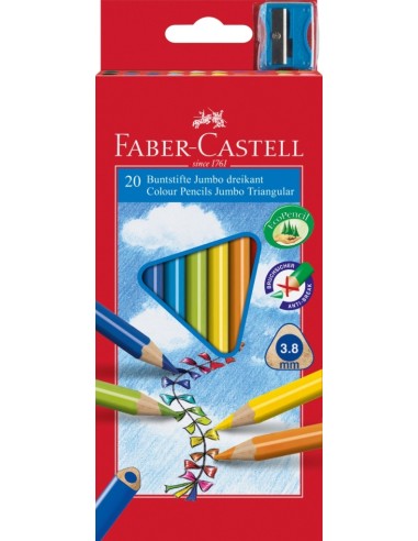 Coloring pencils Faber-Castell Junior 20-colors triangular + sharpener