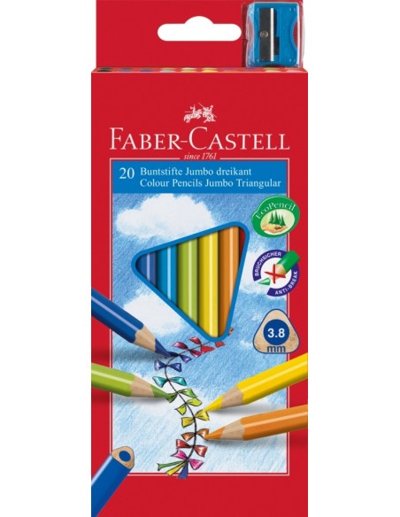 Coloring pencils Faber-Castell Junior 20-colors triangular + sharpener