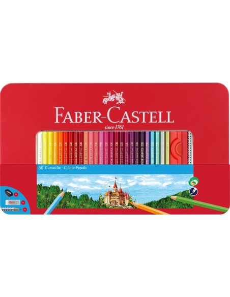 Värvipliiatsid Faber-Castell 60-värvi metallkarbis