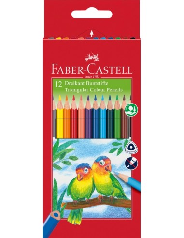 Värvipliiatsid Faber-Castell Eco 12-värvi kolmetahulised