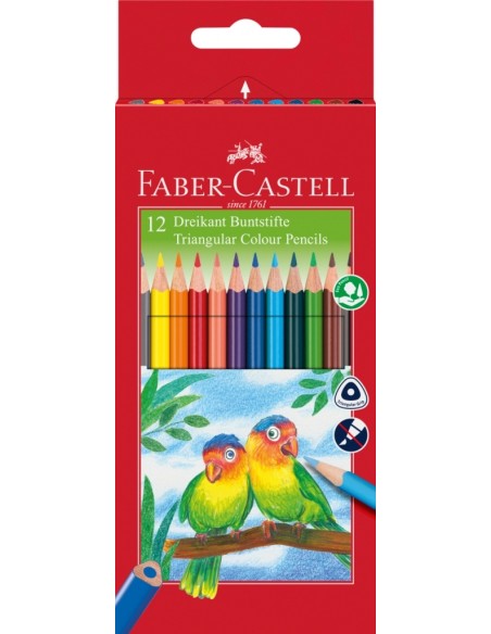 Värvipliiatsid Faber-Castell Eco 12-värvi kolmetahulised