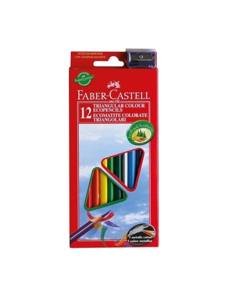 Värvipliiatsid Faber-Castell Eco 12-värvi kolmetahulised