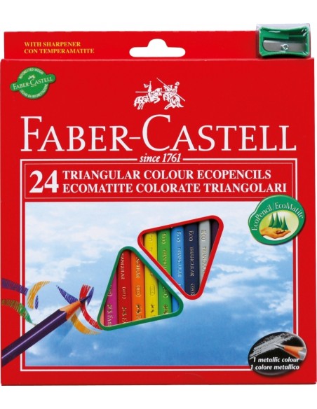 Värvipliiatsid Faber-Castell Eco 24-värvi kolmetahulised