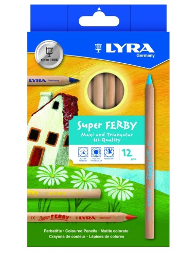 Värvipliiatsid Lyra Super Ferby 12-värvi puidust