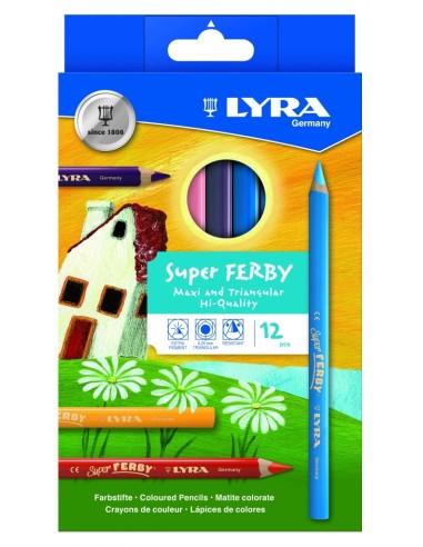 Värvipliiatsid Lyra Super Ferby 12-värvi lakitud
