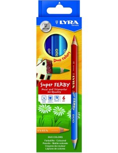 Värvipliiatsid Lyra Super Ferby Duo 6-värvi
