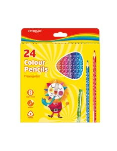 24pcs 7" triangle color pencil/color box, 3.0mm lead, super quality,