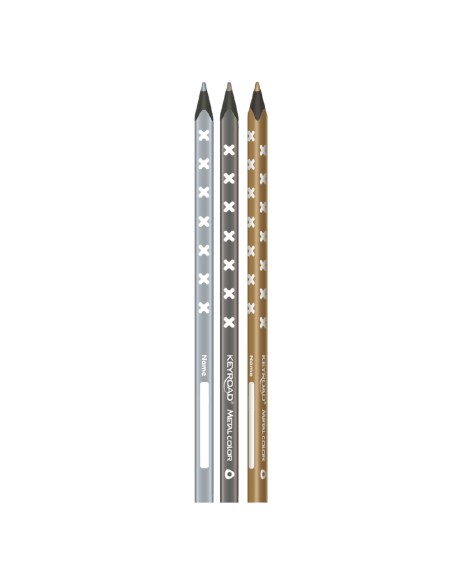 6pcs black wood metallic coloring pencil/PVC box
