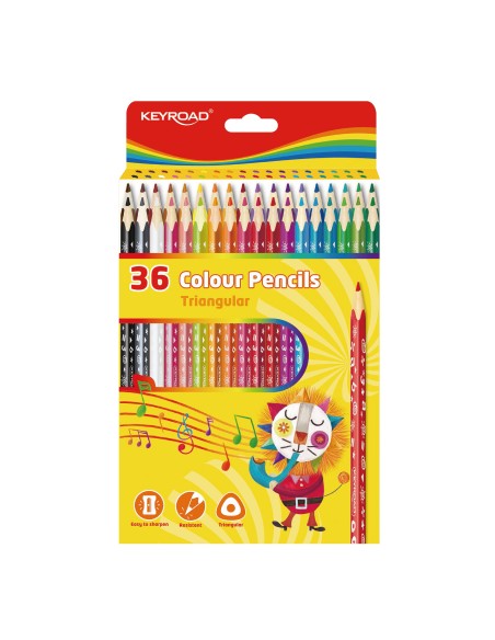 36pcs 7" triangle wooden color pencil/box, 3.0mm lead, super quality