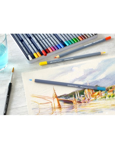 Faber-Castell Goldfaber Aqua watercolour pencil, tin of 12