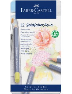 Akvarellpliiatsid Faber-Castell Goldfaber Aqua Creative Studio 12 värvi pastell