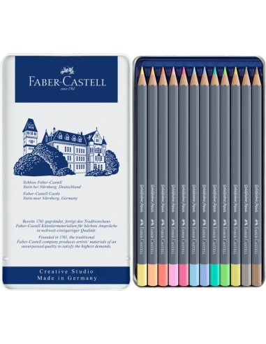 Akvarellpliiatsid Faber-Castell Goldfaber Aqua Creative Studio 12 värvi pastell