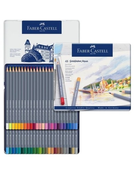 Faber-Castell Goldfaber Aqua watercolour pencil, tin of 48