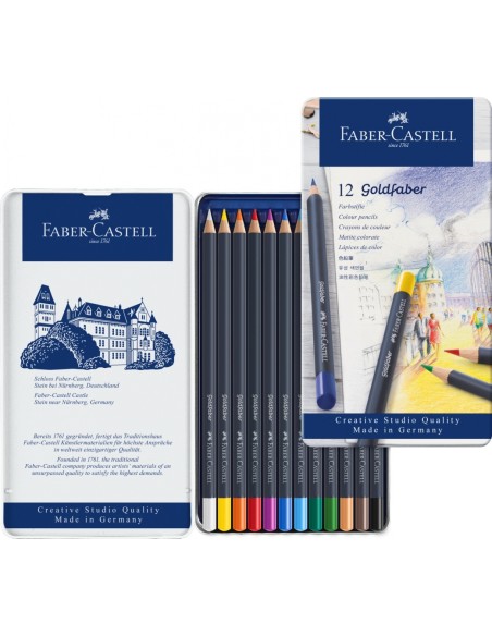 Faber-Castell Goldfaber colour pencil, tin of 12