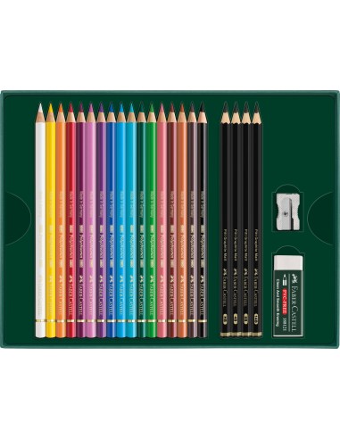 Kunstniku värvipliiatsid Faber-Castell Polychromos & Pitt Graphite Matt 23-osa