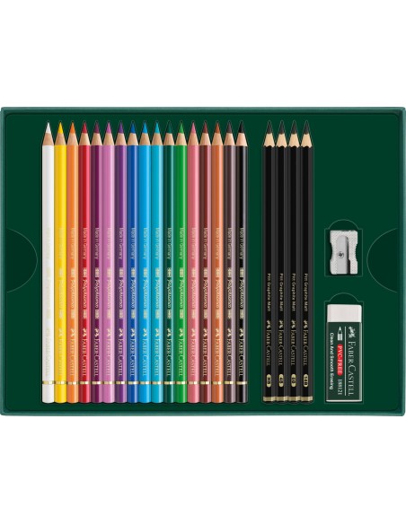 Kunstniku värvipliiatsid Faber-Castell Polychromos & Pitt Graphite Matt 23-osa