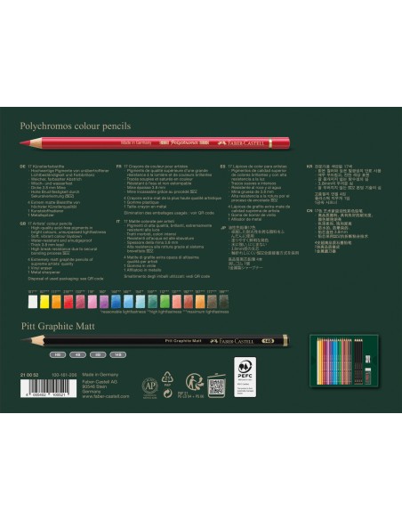 Kunstniku värvipliiatsid Faber-Castell Polychromos & Pitt Graphite Matt 23-osa