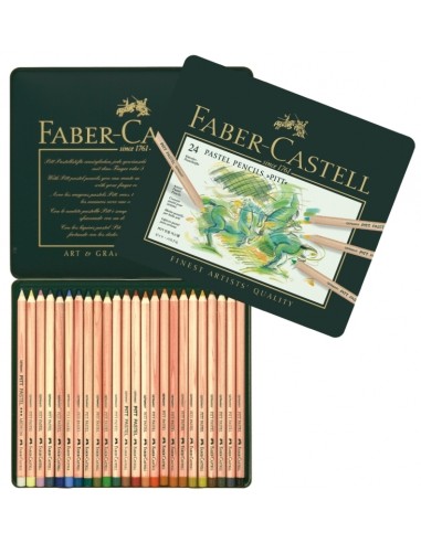 Pastellpliiatsid Faber-Castell Pitt Pastel 24-värvi metallkarp