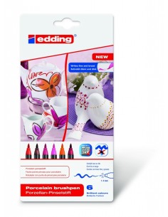 edding 4200 porcelain brush pen set of 6 assorted warm