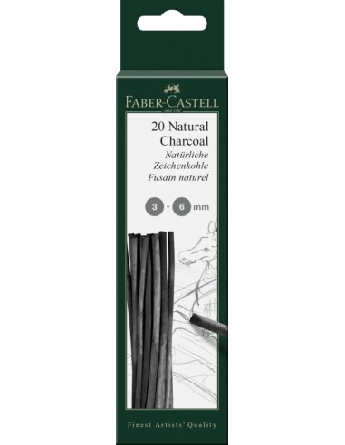 Faber-Castell Pitt natural charcoal stick, 3-6 mm, blister card