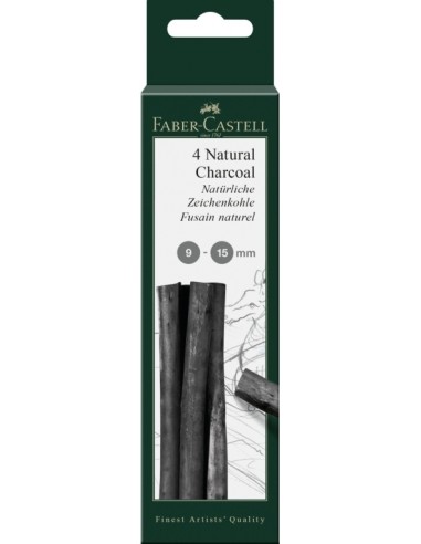 Süsi Faber-Castell naturaalne Ø 9-15mm must 4tk pakis