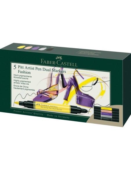 Pintsel-pliiats Faber-Castell Pitt Artist Pen kahepoolsed 5-värvi fashion