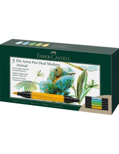 Pintsel-pliiats Faber-Castell Pitt Artist Pen kahepoolsed 5-värvi animals