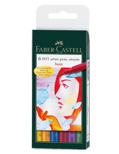 Pintsel-pliiats Faber-Castell Pitt Artist Pen Basic Colors 6-värvi